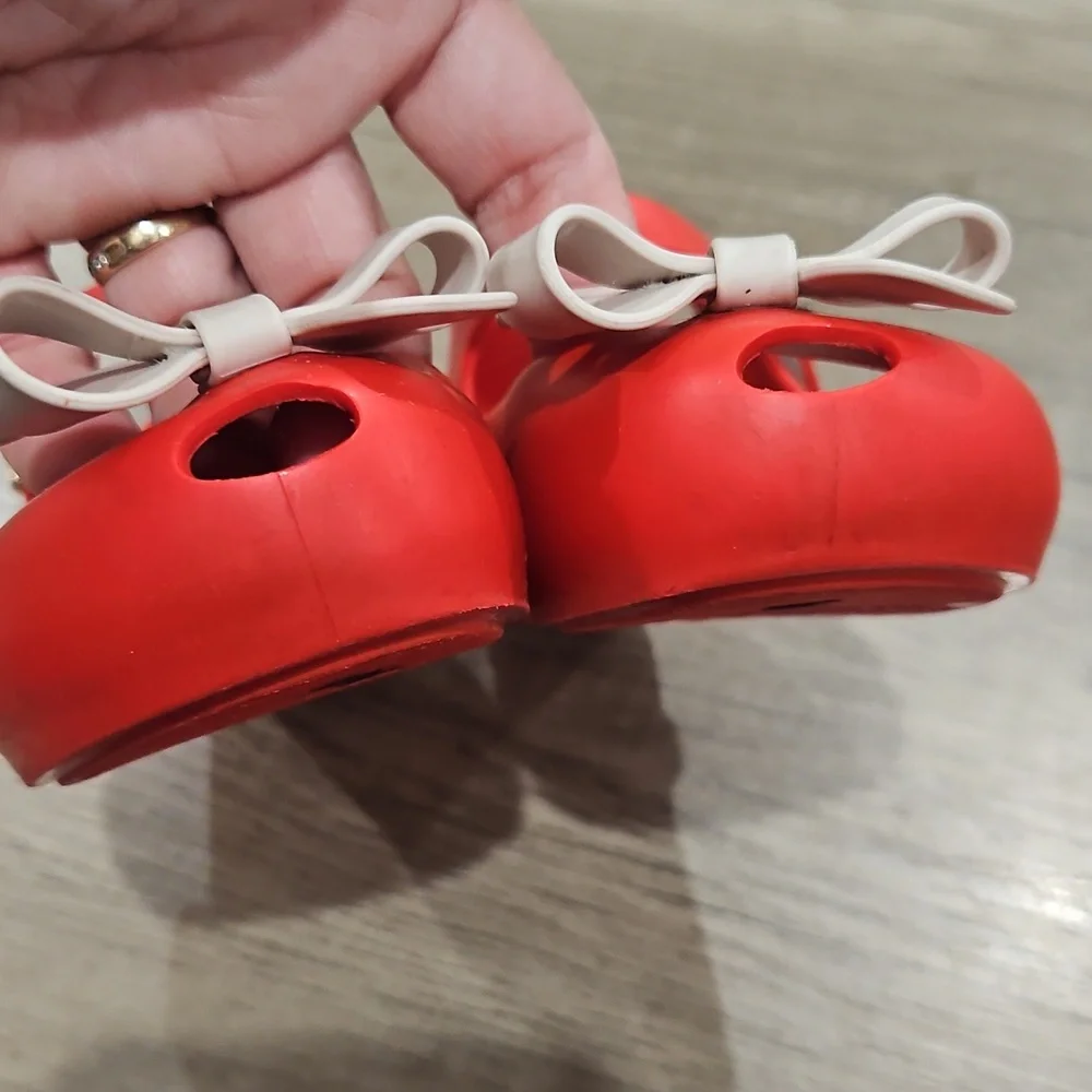 Mini Melissa Red Dress Shoes with White Bows